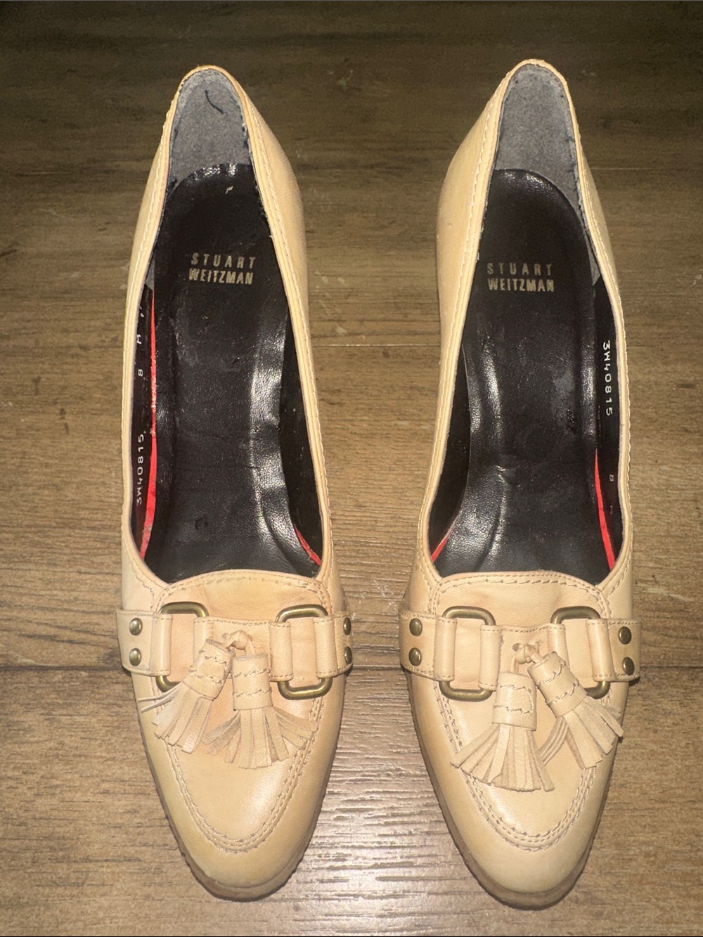 Stuart Weitzman Leather Loafer Pumps, Size 8M